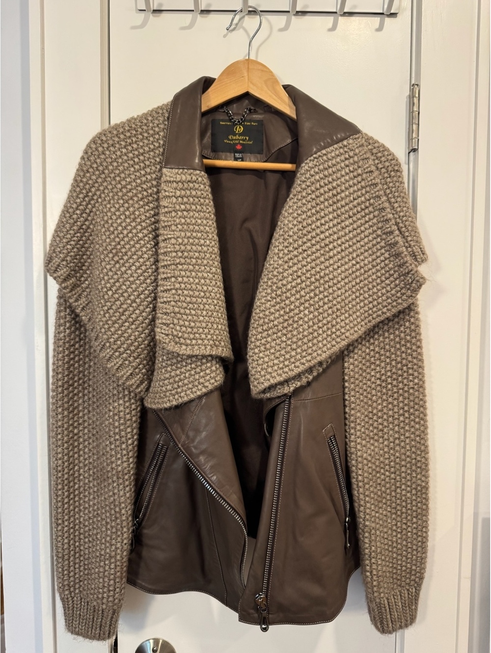 Dubarry Women's Leather and Knit Jacket, Size S/P, Made in Canada
